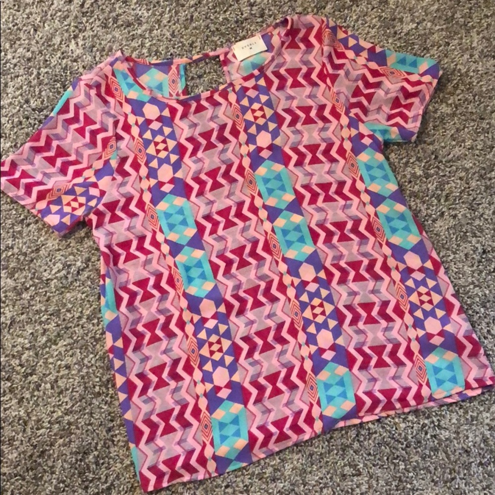 Geometric Print Blouse